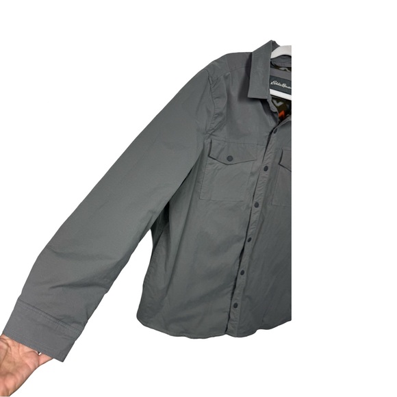 Eddie Bauer Men’s Fleece Lined Snap Front Shacket Grey Size XL - Picture 5 of 11